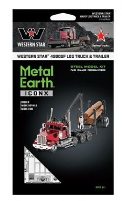 METAL EARTH ICONX - WESTERN STAR 4900SF CAMION GRUMIER ET REMORQUE 3 FEUILLES
